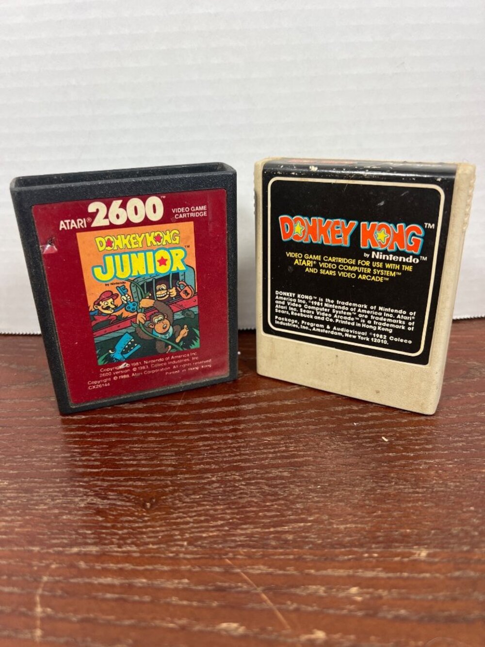 Vintage Donkey Kong & Donkey Kong Junior Atari 2600 Game Bundle Lot